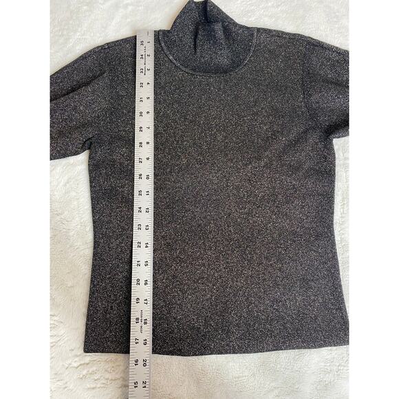 ALC SWEATER S BROWN ESPRESSO MARTINI GLITTER FESTIVE HOLIDAYS TURTLENECK - Picture 8 of 8